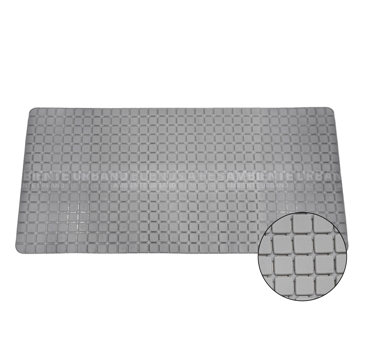 Alfombra Ducha Antideslizante Pvc Gris Cuadrada 54x54cm con