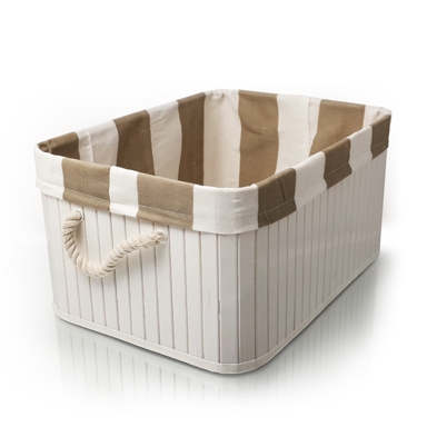 Caja Bambú blanco 12x11 cm