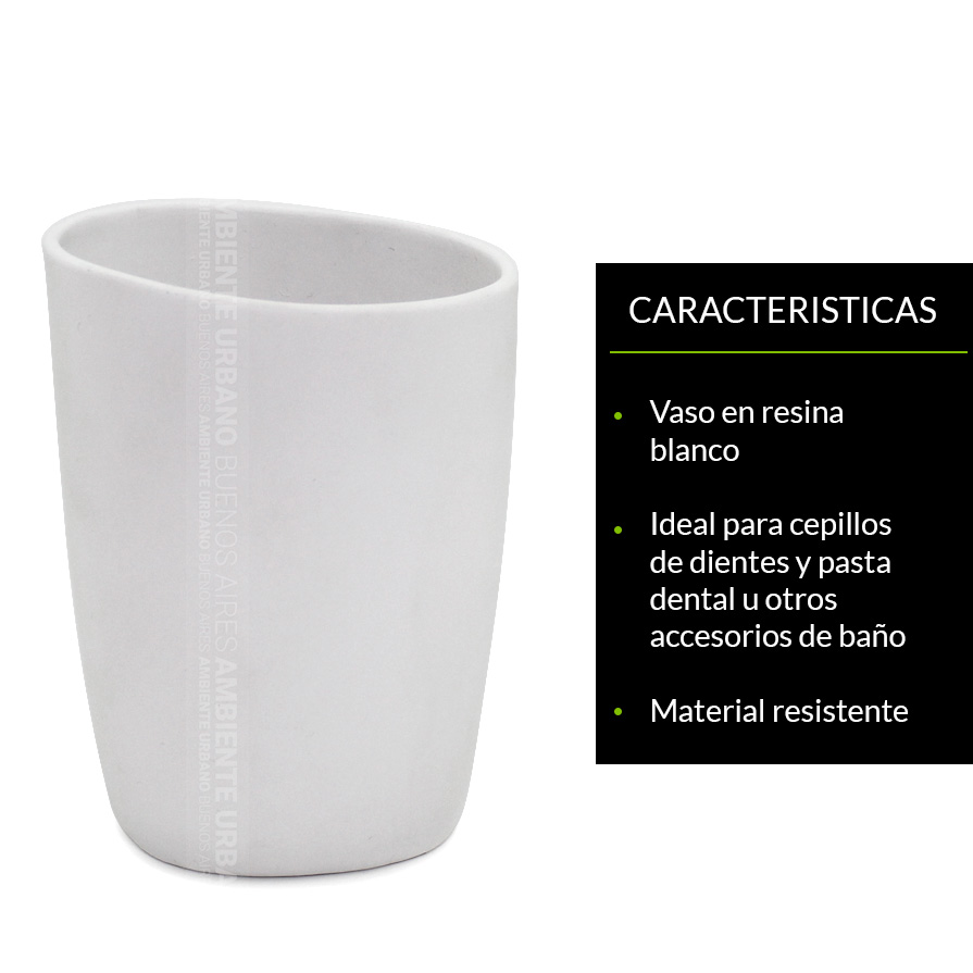 Vaso para cepillo de dientes poli resina Beige