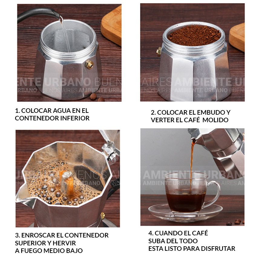 Cafetera Manual Cafe Turco Italiana 6 Tazas Roja