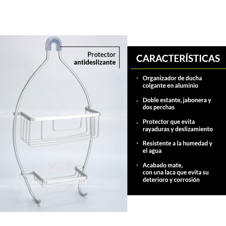 Ambiente Urbano - Organizador de Ducha Colgante Dos Estantes y