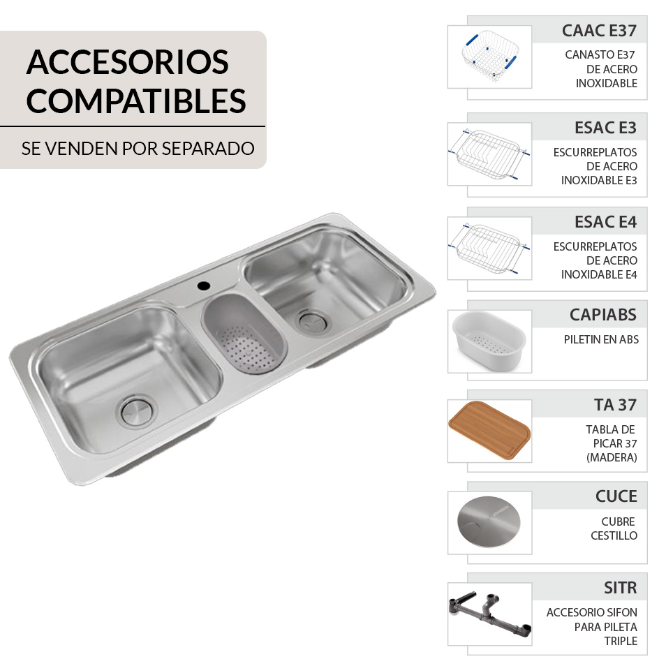 ACCESORIO JOHNSON - ESAC E3 - ESCURREPLATOS ACERO INOXIDABLE