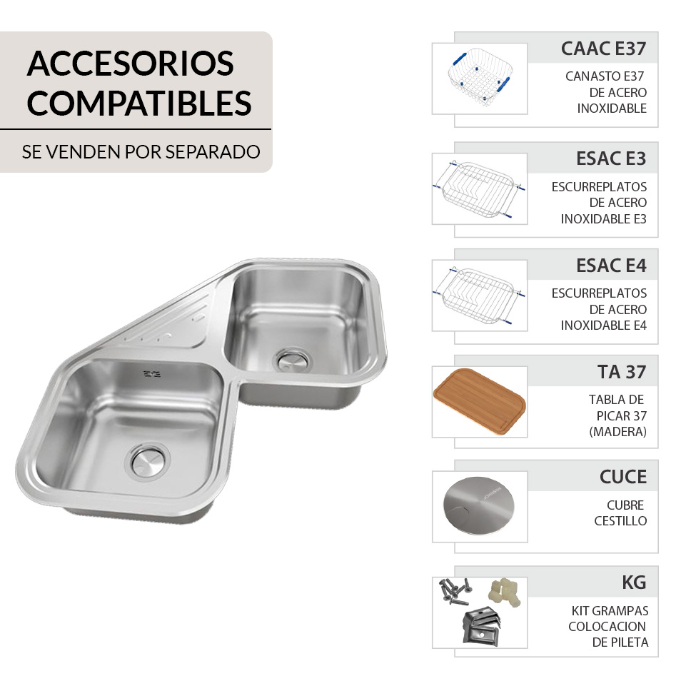 ACCESORIO JOHNSON - ESAC E3 - ESCURREPLATOS ACERO INOXIDABLE