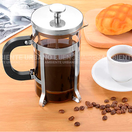 Ambiente Urbano - Cafetera Manual Embolo 600 mL Vidrio y Acero