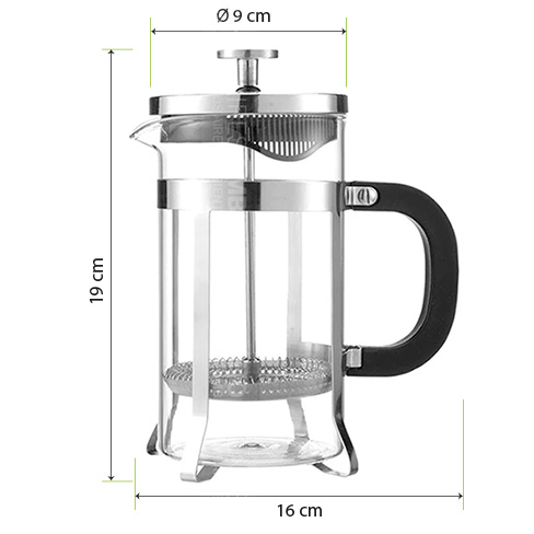 Ambiente Urbano - Cafetera Manual Embolo 600 mL Vidrio y Acero