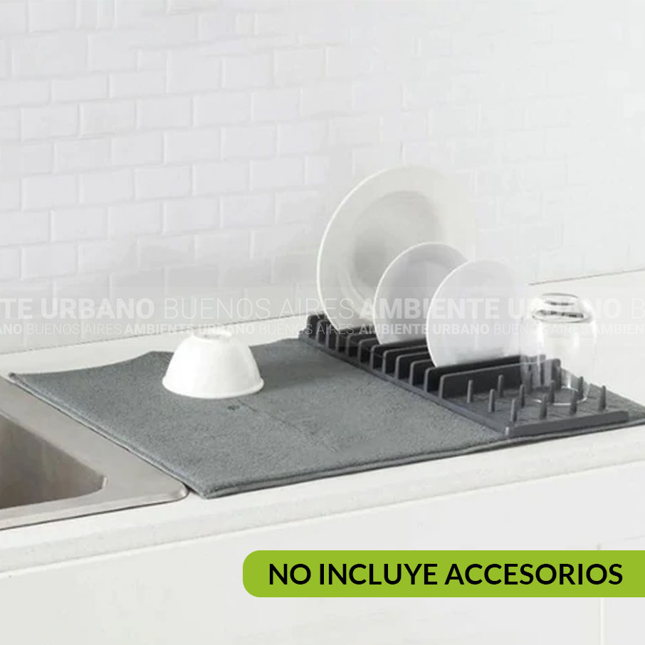 Ambiente Urbano - Organizador De Cocina Aluminio Con Perchas Y Barral