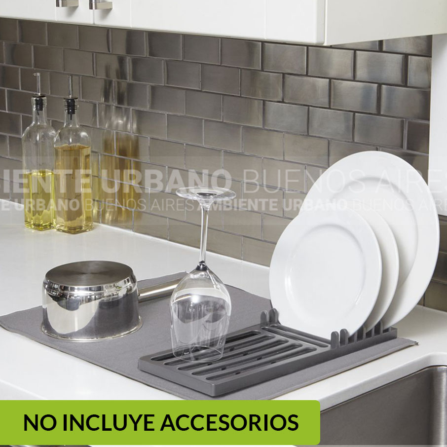 Ambiente Urbano - Organizador De Cocina Aluminio Con Perchas Y Barral