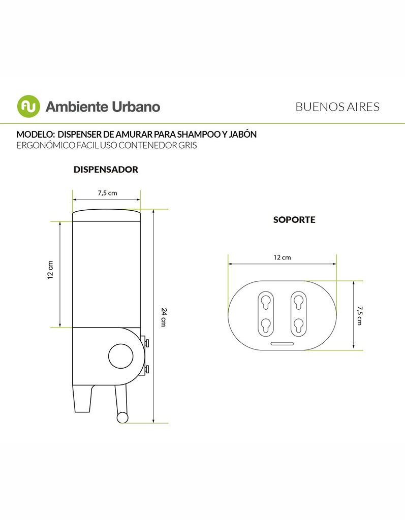 Dosificador jabón acrílico transparente oval 21 cm