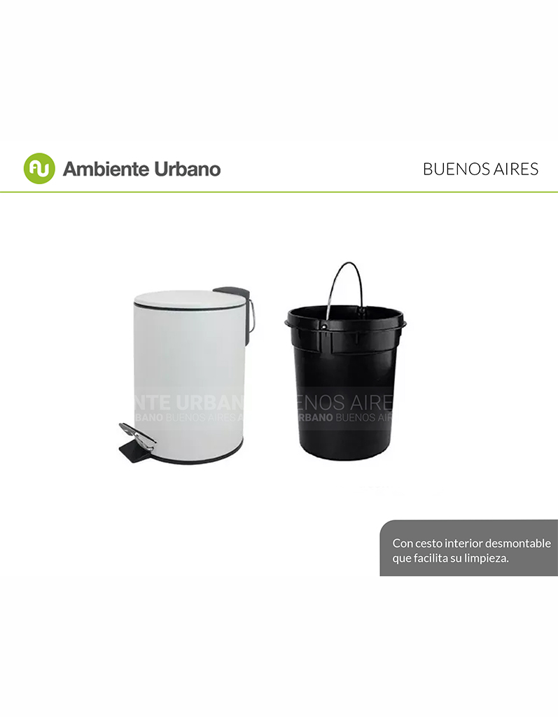 Cubo Basura Baño 3L Blanca